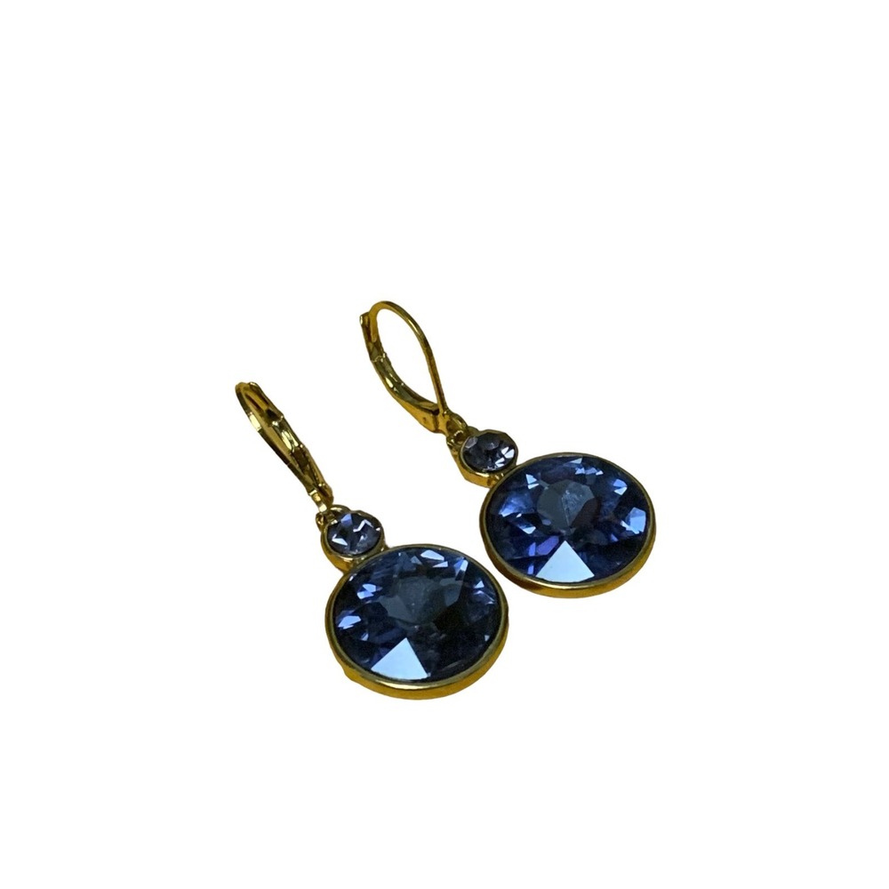 joan rivers rhinestone purple gold earrings